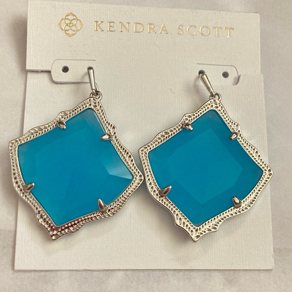 Kendra Scott blue faceted silver drop earrings - Picture 3 of 9